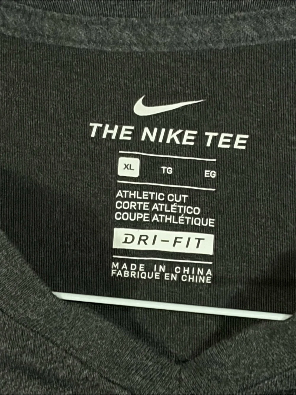 Nike Men’s Charcoal V-Neck Dri-FIT Performance Tee